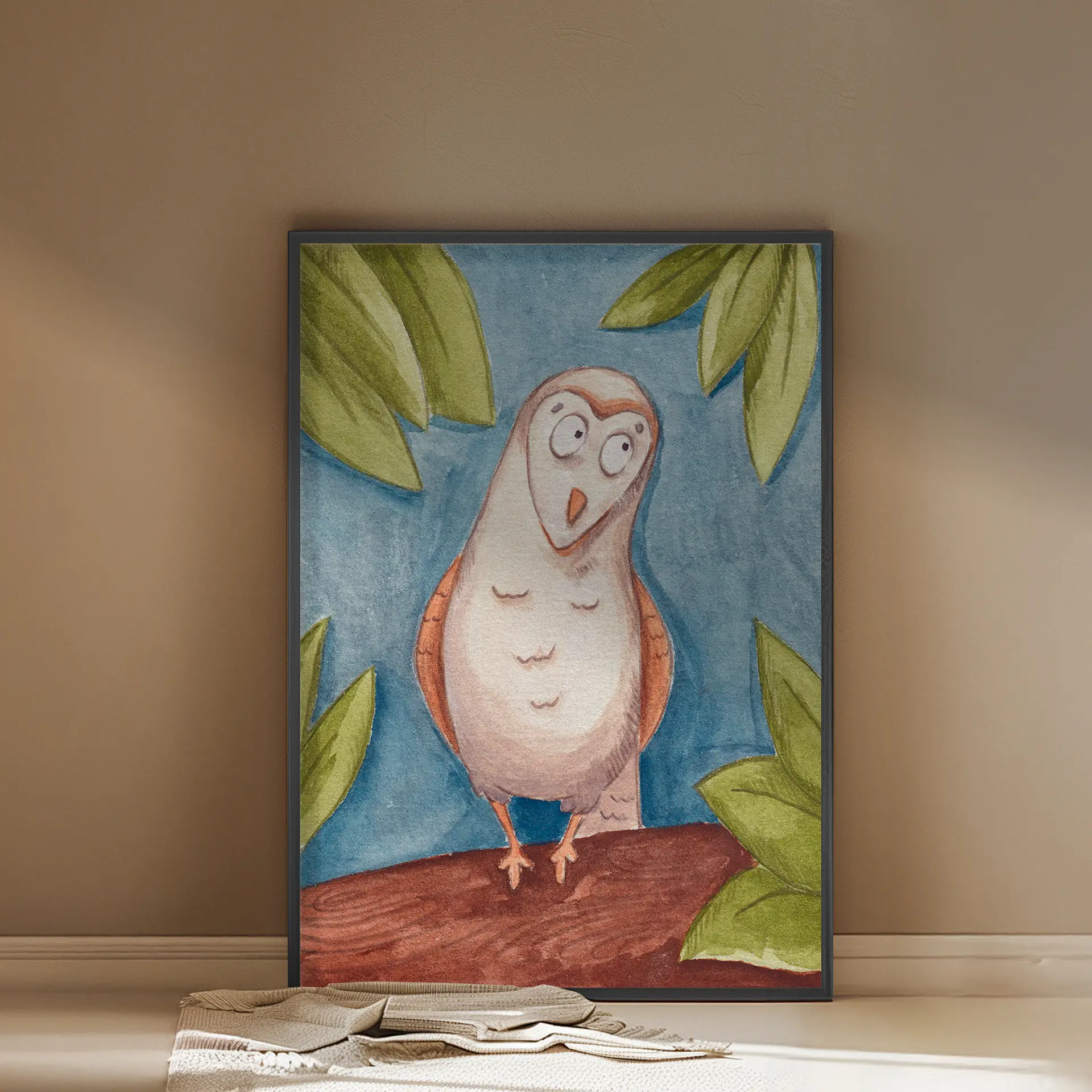 Home Plakat A4 Sowa – ręcznie malowana ilustracja