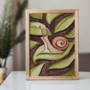 plakat a4 ślimak zwolnij tempo mindfullness karty print art